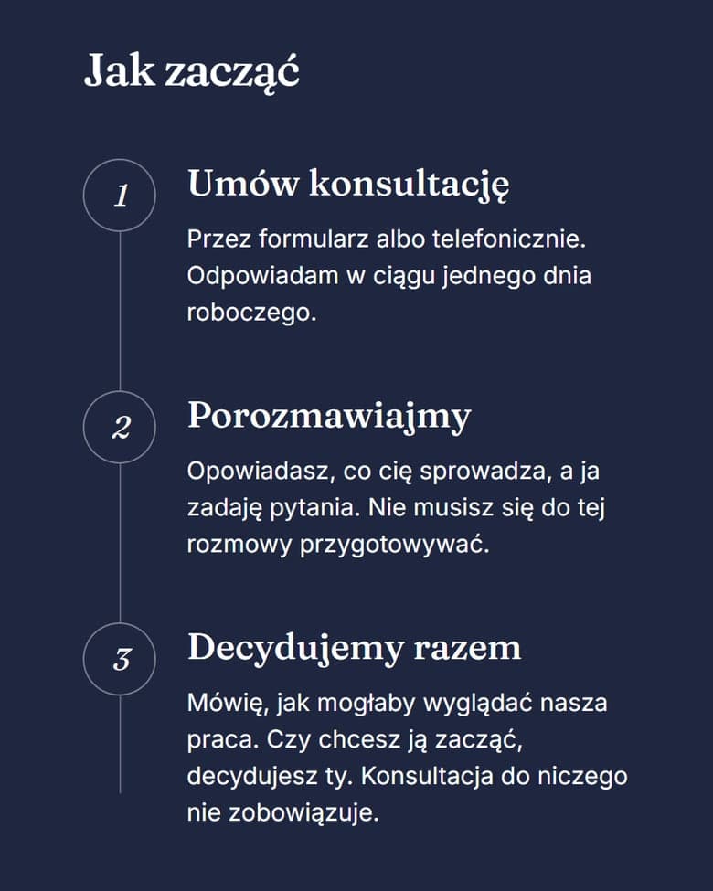Strona Widnokrąg na telefonie: Pierwsza wizyta krok po kroku